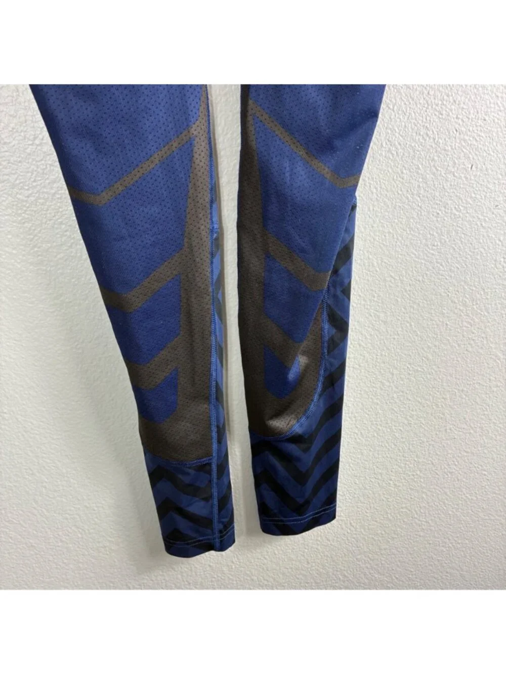 Nike Pro Combat Compression Leggings Men’s Geometric Blue Sz Large Gym Workout